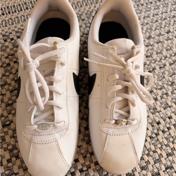 Nike Classic White and Black Cortez Sneakers - Picture 4 of 7